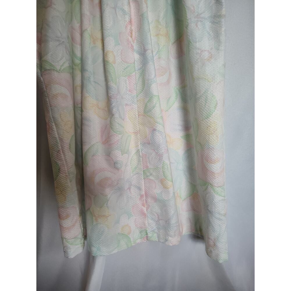 Komar Womens Floral Seersucker Cotton Lace Ruffle Collared Tie Nightgown OS - Picture 5 of 9